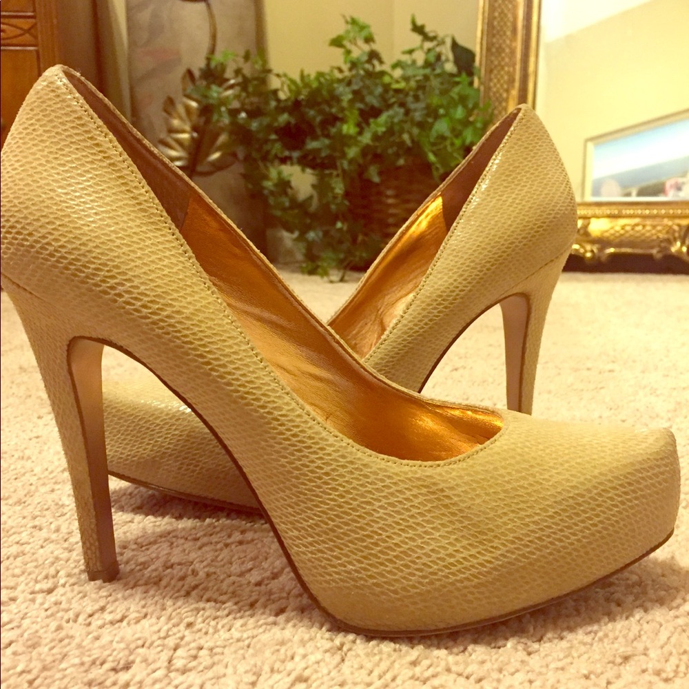 BCBG stiletto with hidden platform & 5 inch heel